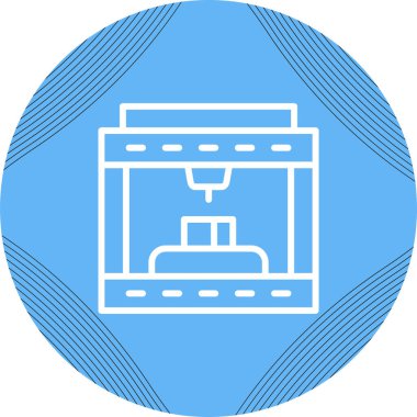 3D baskı simge vektör çizim  