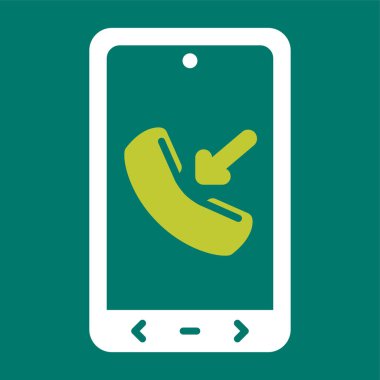 Gelen aramalı cep telefonu. Web simgesi basit illüstrasyon
