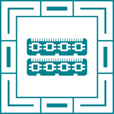 Ram Bellek simgesi, vektör illüstrasyonu basit tasarım