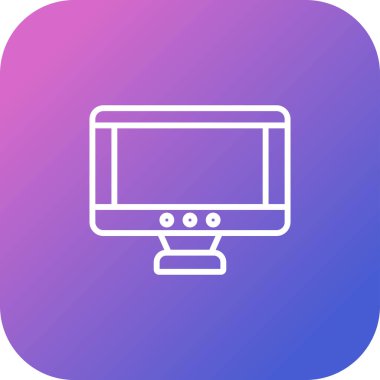 masaüstü monitörü web simgesi, vektör illüstrasyonu