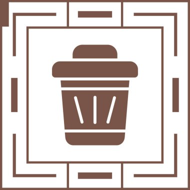 Çöp kutusu simgesi, web basit illüstrasyon