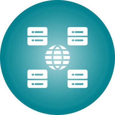 İçerik Taşıma Ağı Vektör Simgesi Beyaz Arkaplanda izole edildi 