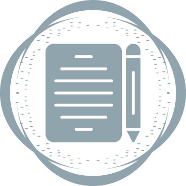 Kalem ve kağıt ağ simgesi, vektör illüstrasyonu 