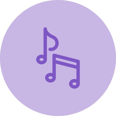 müzik notaları simgesi, web basit illüstrasyonu