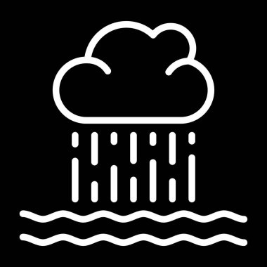 Yağmurlu bulut. Web simgesi basit illüstrasyon