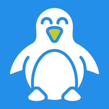 Penguen. Web simgesi basit tasarım 