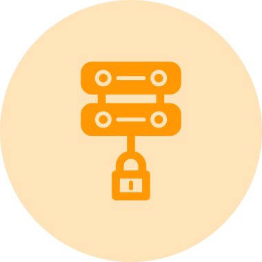 Sunucu Güvenlik simgesi, vektör illüstrasyonu basit tasarım