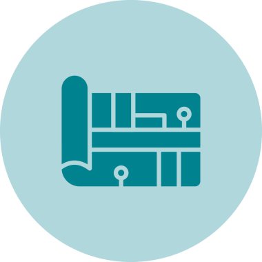 Bir harita simgesinin vektör illüstrasyonu