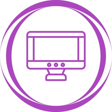 masaüstü monitörü web simgesi, vektör illüstrasyonu