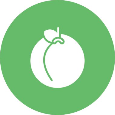 şeftali simgesi web basit illüstrasyon