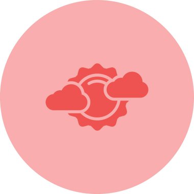 Güneşli hava ikonu, vektör illüstrasyonu basit tasarım