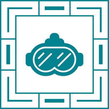 Sanal Gerçeklik kulaklık simgesi, vektör illüstrasyonu basit tasarım