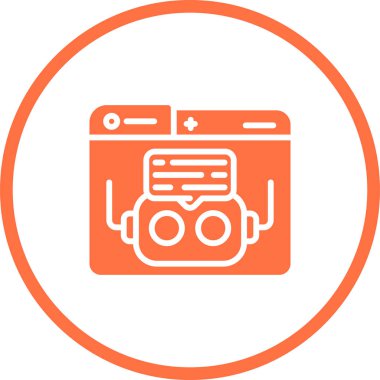 Chatbot düz simgesi, vektör illüstrasyonu 