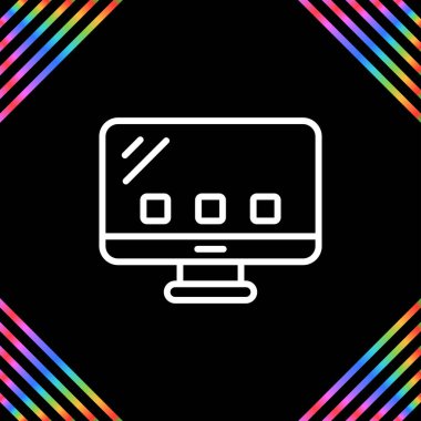 Masaüstü Bilgisayar Web simgesi basit illüstrasyon 