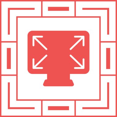 Tam Ekran Simgesi Simgesi, basit illüstrasyon 