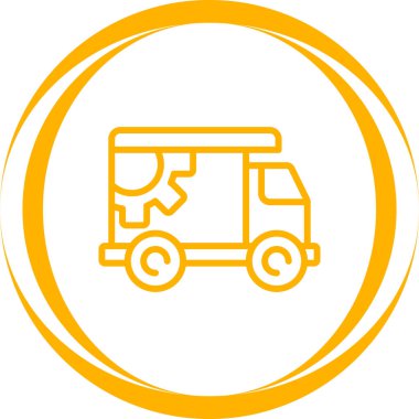 dağıtım kamyonu simgesi, vektör illüstrasyonu basit tasarım