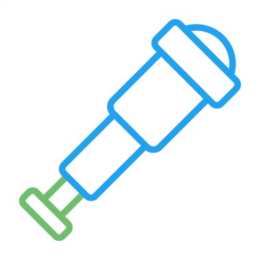 Teleskop simgesi. Eğitim ve bilim koleksiyonundan ince çizgili teleskop ikonu. Beyaz arkaplanda izole edilmiş ana hat vektörü