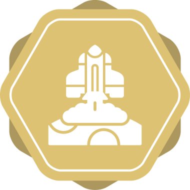 Roket. Web simgesi basit illüstrasyon