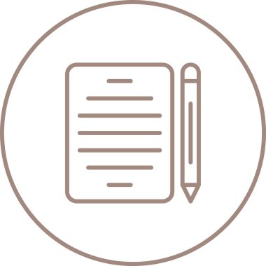 Kalem ve kağıt ağ simgesi, vektör illüstrasyonu 