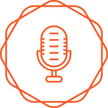 Mikrofon. Web simgesi basit illüstrasyon 