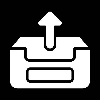 Giden posta simgesi basit vektör illüstrasyonu