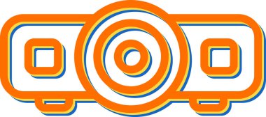 Web sitesi, Mobil, Sunum ve Logo Tasarımı için Projektör Simgesi. Vektör İllüstrasyonu