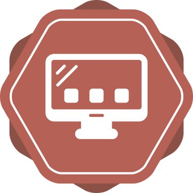 Masaüstü Bilgisayar Web simgesi basit illüstrasyon 