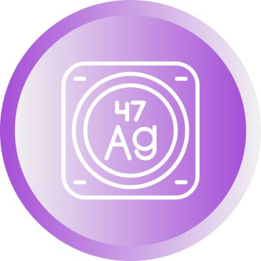 gümüş kimyasal element ağ basit illüstrasyon