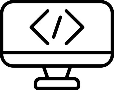 Kodlama simgesinin vektör illüstrasyonu 