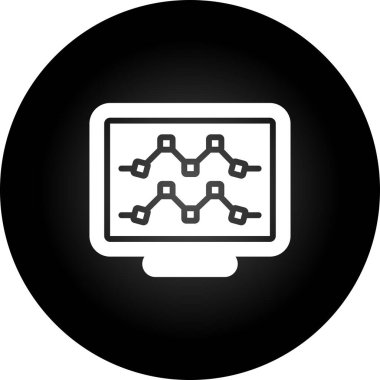 Masaüstü Bilgisayar Web simgesi basit illüstrasyon 