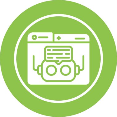 Chatbot düz simgesi, vektör illüstrasyonu 