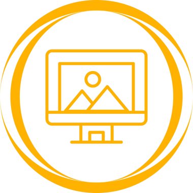 Bilgisayar ekranında illüstrasyon, vektör basit tasarım