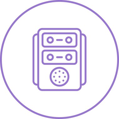 Masaüstü bilgisayar simgesi, vektör illüstrasyonu basit tasarım