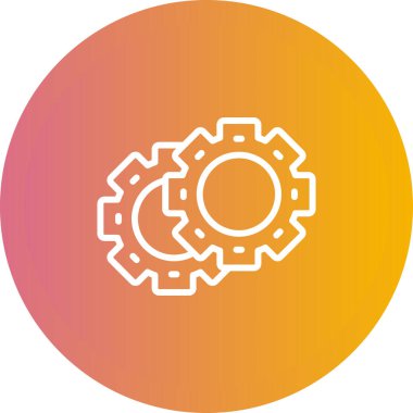 Gears web simgesi, basit vektör illüstrasyonu