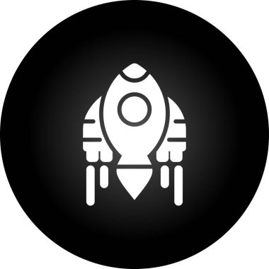 Roket. Web simgesi basit illüstrasyon
