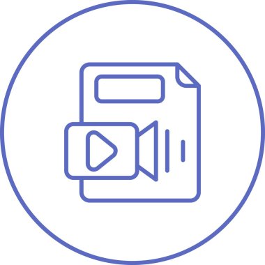 Video Dosya simgesi, basit vektör illüstrasyonu