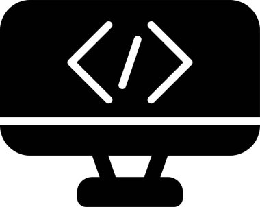 Kodlama simgesinin vektör illüstrasyonu 