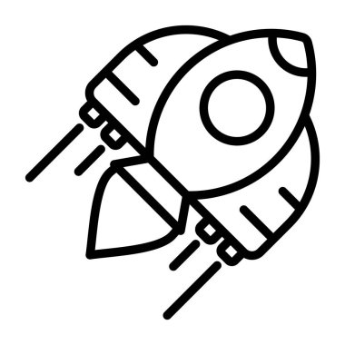 Uzay gemisi web simgesi vektör illüstrasyonu