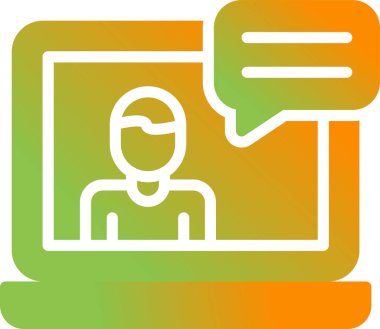 Web Konferansı Web Simgesi illüstrasyonu