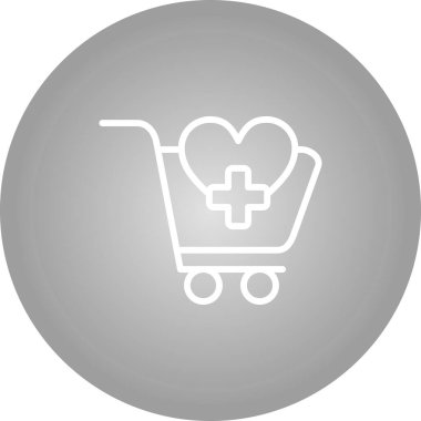 Alışveriş arabası. Web simgesi vektör illüstrasyonu