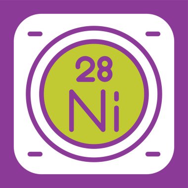 Periyodik tablonun nikel kimyasal elementinin web illüstrasyonu