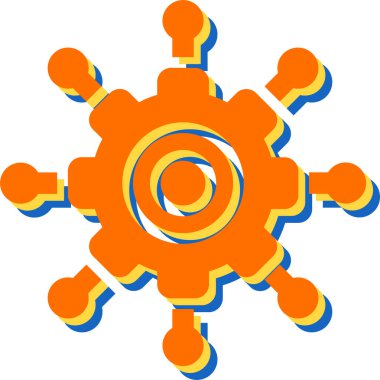 Microservices simgesi, vektör illüstrasyonu basit tasarım