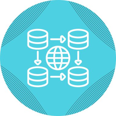 İçerik Teslim Ağı simgesi, vektör illüstrasyonu basit tasarım