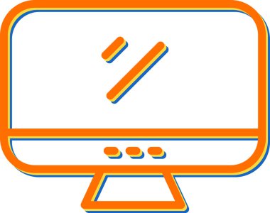 masaüstü monitörü web simgesi, vektör illüstrasyonu
