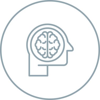 İnsan Zekası simgesi, vektör illüstrasyonu basit tasarım