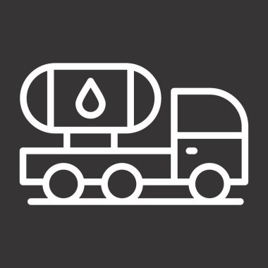 Tanker Kamyonu ikon vektör illüstrasyonu 