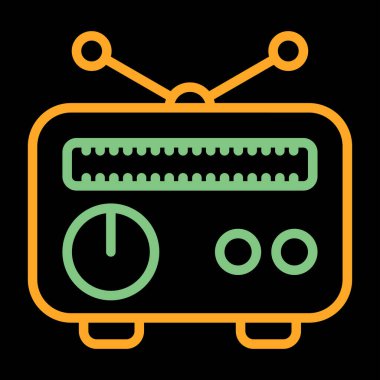 Radyo. Web simgesi vektör illüstrasyonu 