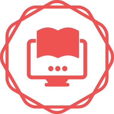 Bilgisayar El Kitabı simgesi, vektör illüstrasyonu basit tasarım