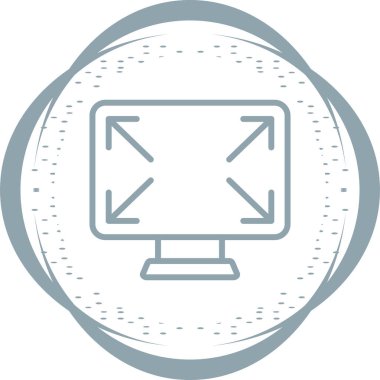 Tam Ekran Simgesi Simgesi, basit illüstrasyon 