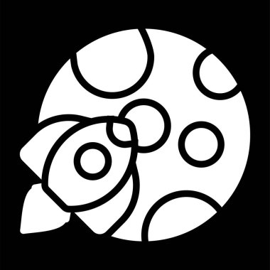 Roket. Web simgesi basit illüstrasyon